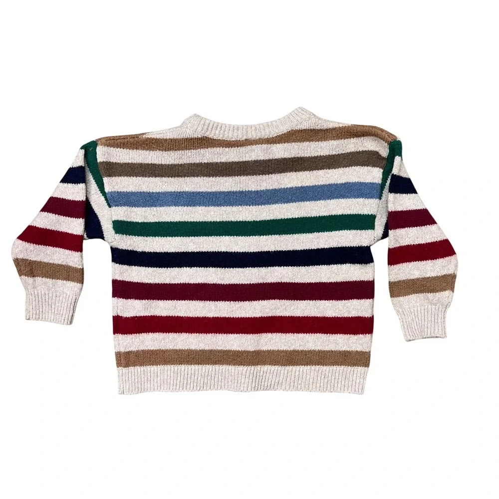 Baby Gap CashSoft Multi Stripe Brannan Bear Sweater 18-24 Months Multicolor Knit